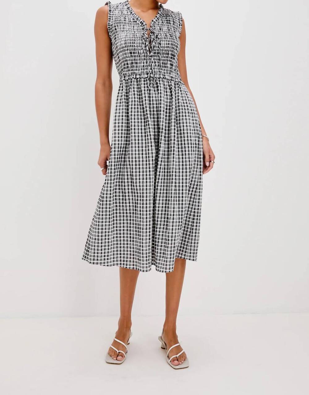 NEW RAILS adine midi dress in ash/seer